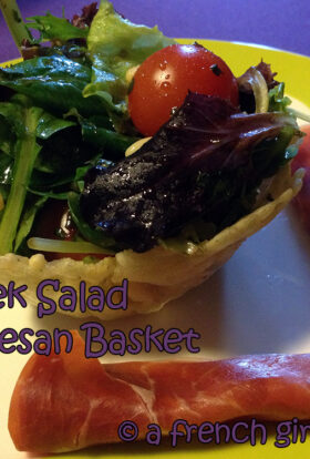 Beer leek Salad in Parmesan Basket
