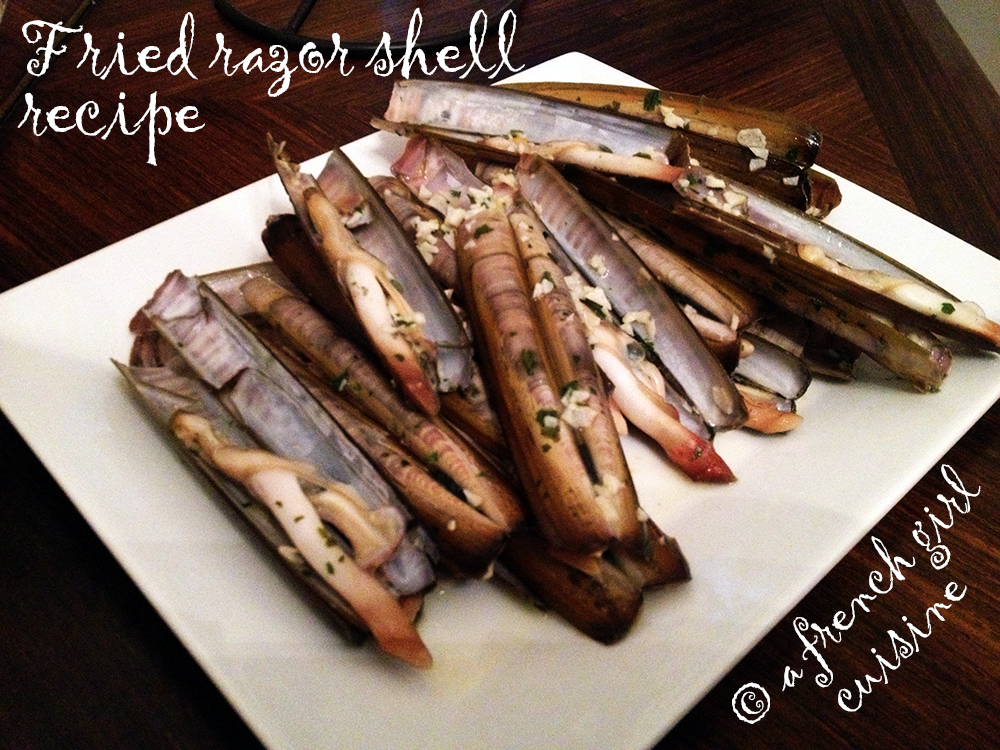Fried razor shell recipe