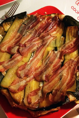 Goat cheese & courgette tatin!