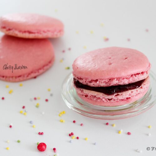 French macaron cherry flavour