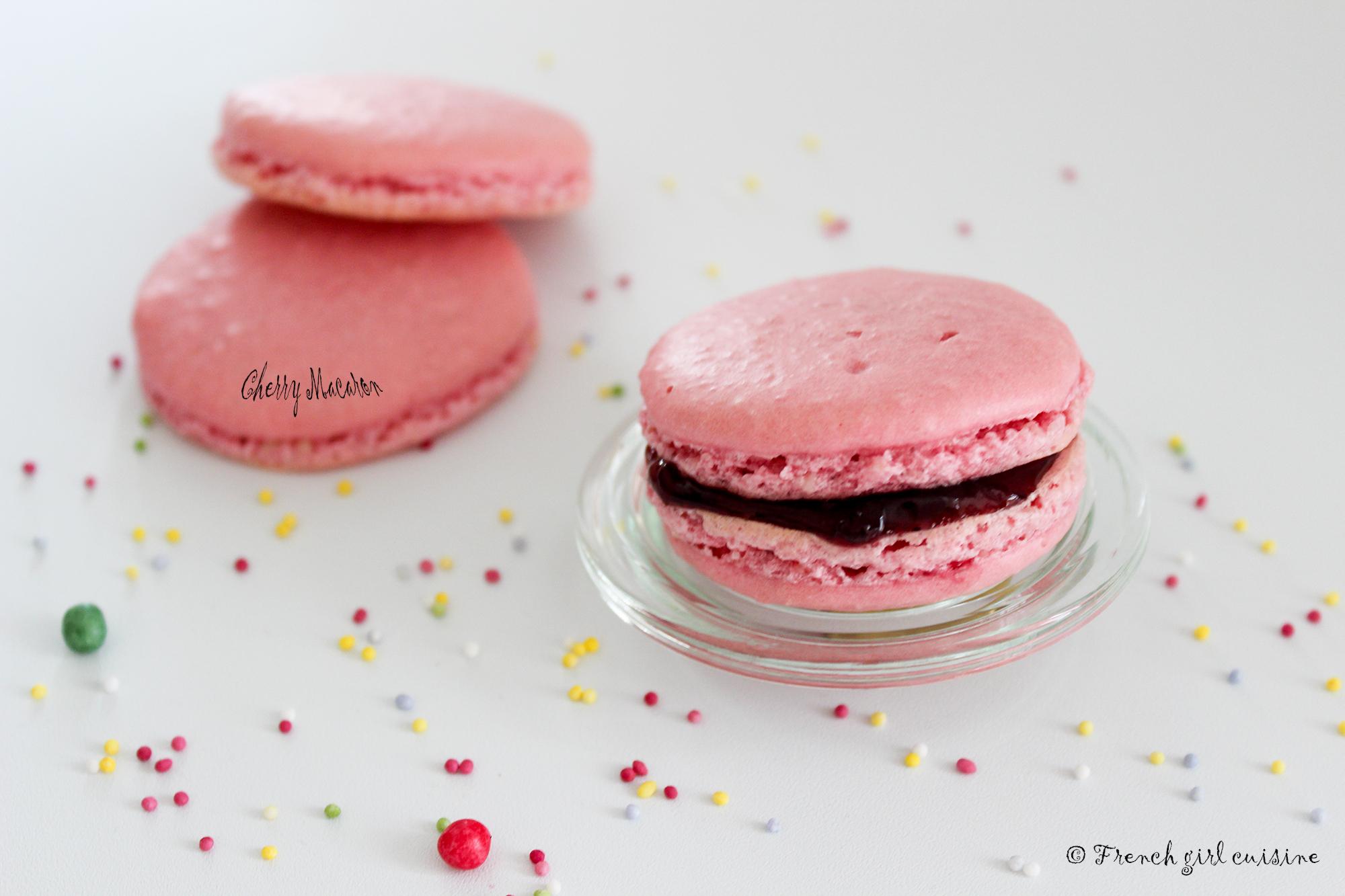 French macaron cherry flavour