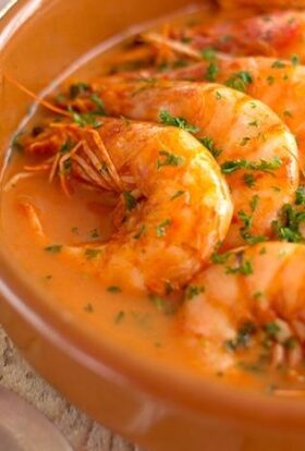 Crevettes, sauce à l'ail