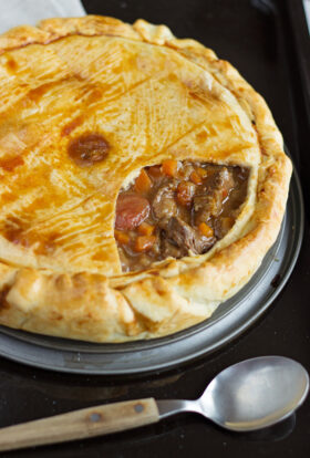 Beer-braised beef pot pie recipe