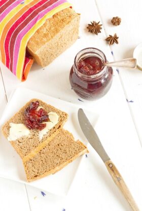 Plum jam with spices