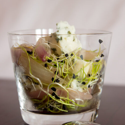 Roquefort & caramelized shallots verrine recipe