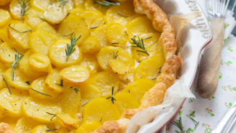 Tarte tatin aux pommes & fromage de chèvre