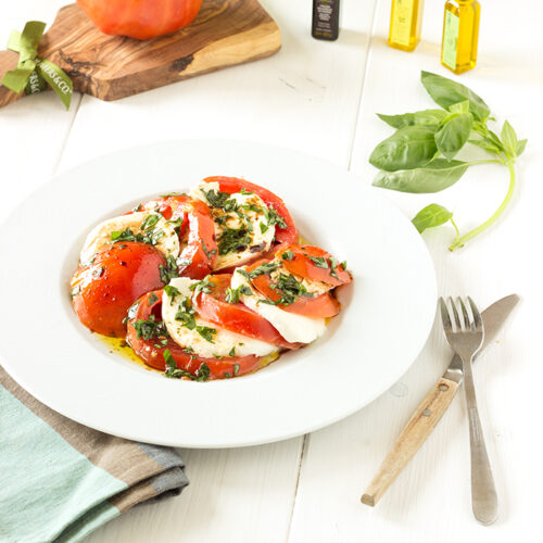 Tomates mozzarella & huile d'olive au citron d'Oliviers&Co.