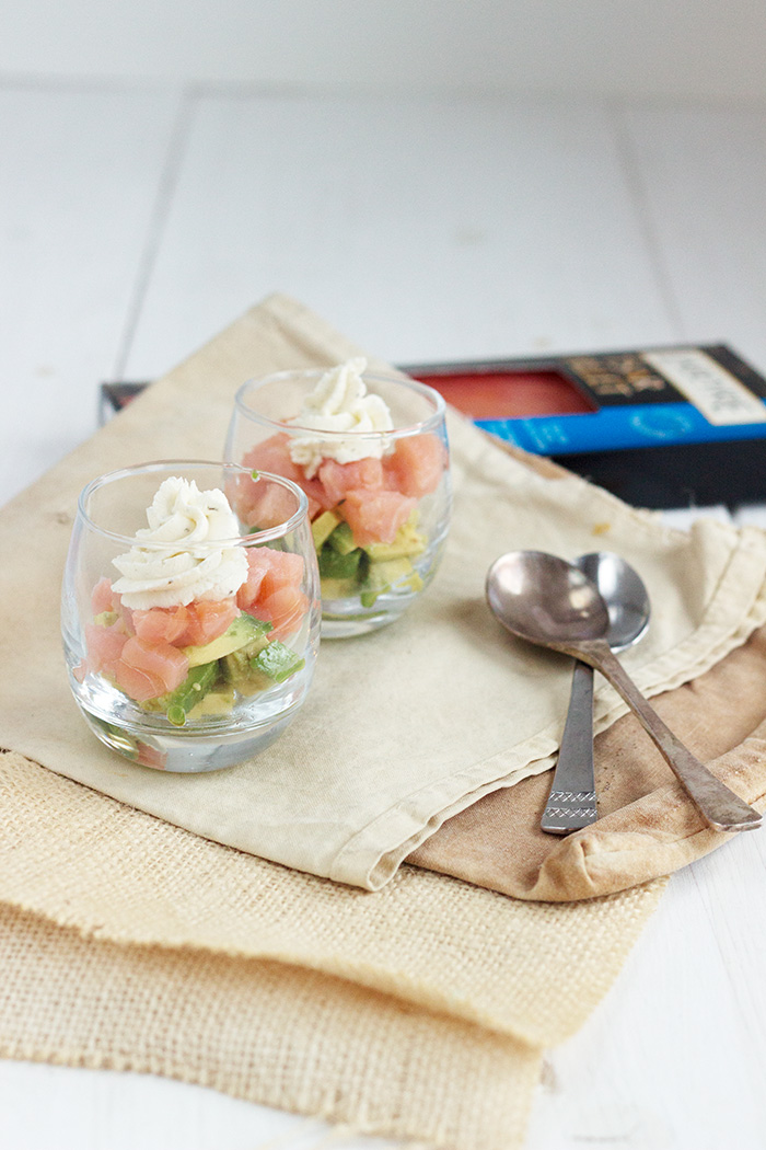 Avocado and smoked salmon verrines