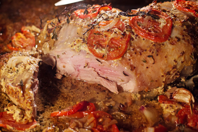 Cuisse de dinde à la moutarde rôtie au four très simple